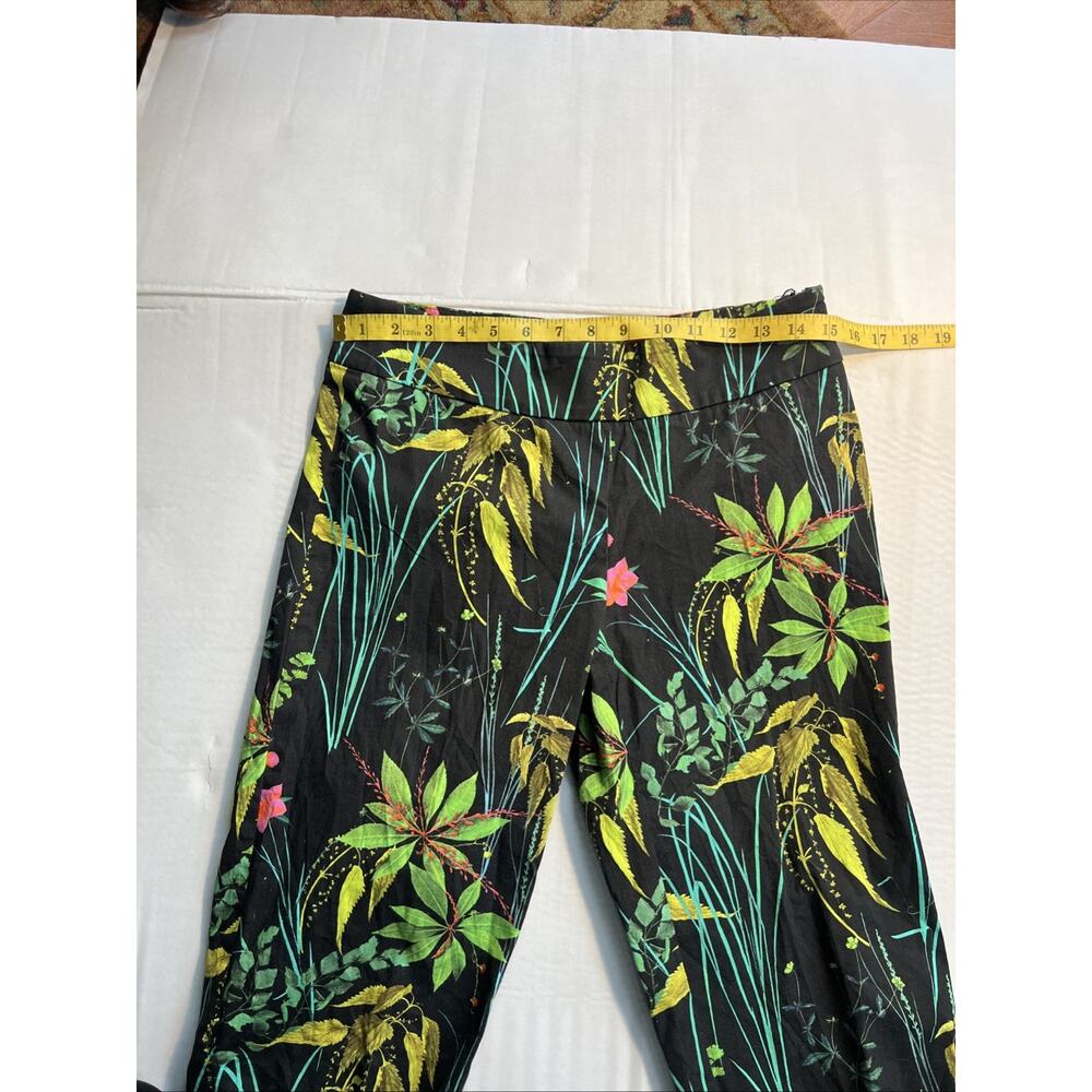Vintage 90s Randy Kemper Botanical Cigarette Pant Dark Floral Eclectic Boho Sz 4 - Picture 7 of 11
